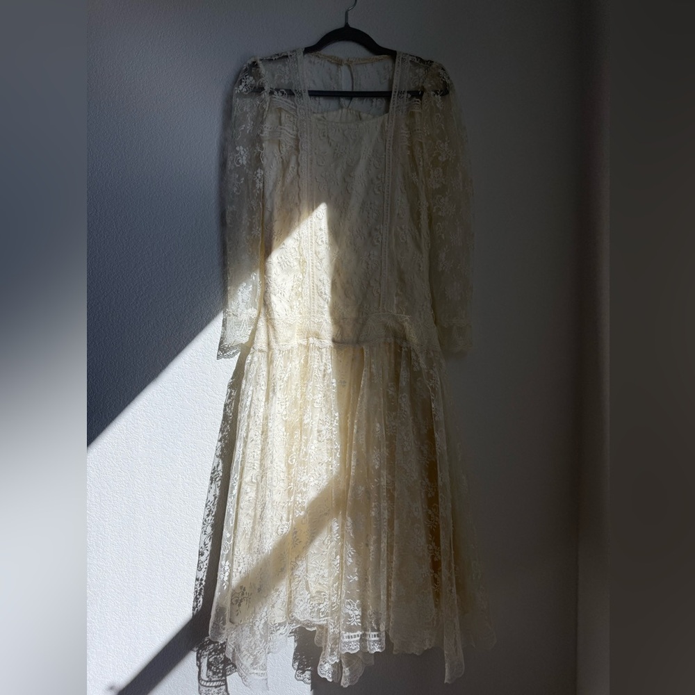 Jessica McClintock Cream Lace Dress